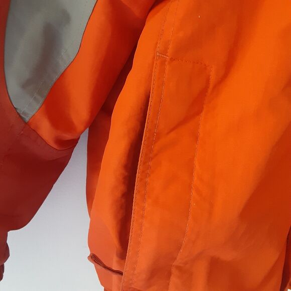 LL Bean Vtg Outdoor Polyester Winter Jacket Orange Gray Men's M OWV93 - Picture 5 of 16